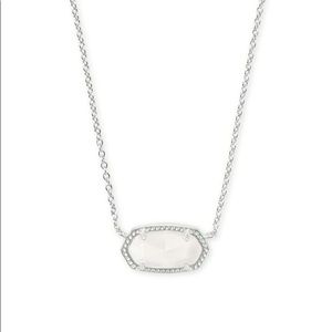Kendra Scott Elisa Necklace in Silver Ivory Pearl